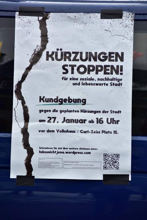Protest gegen das HSK der Stadt Jena 170 Protest gegen das Haushaltssicherungskonzept
