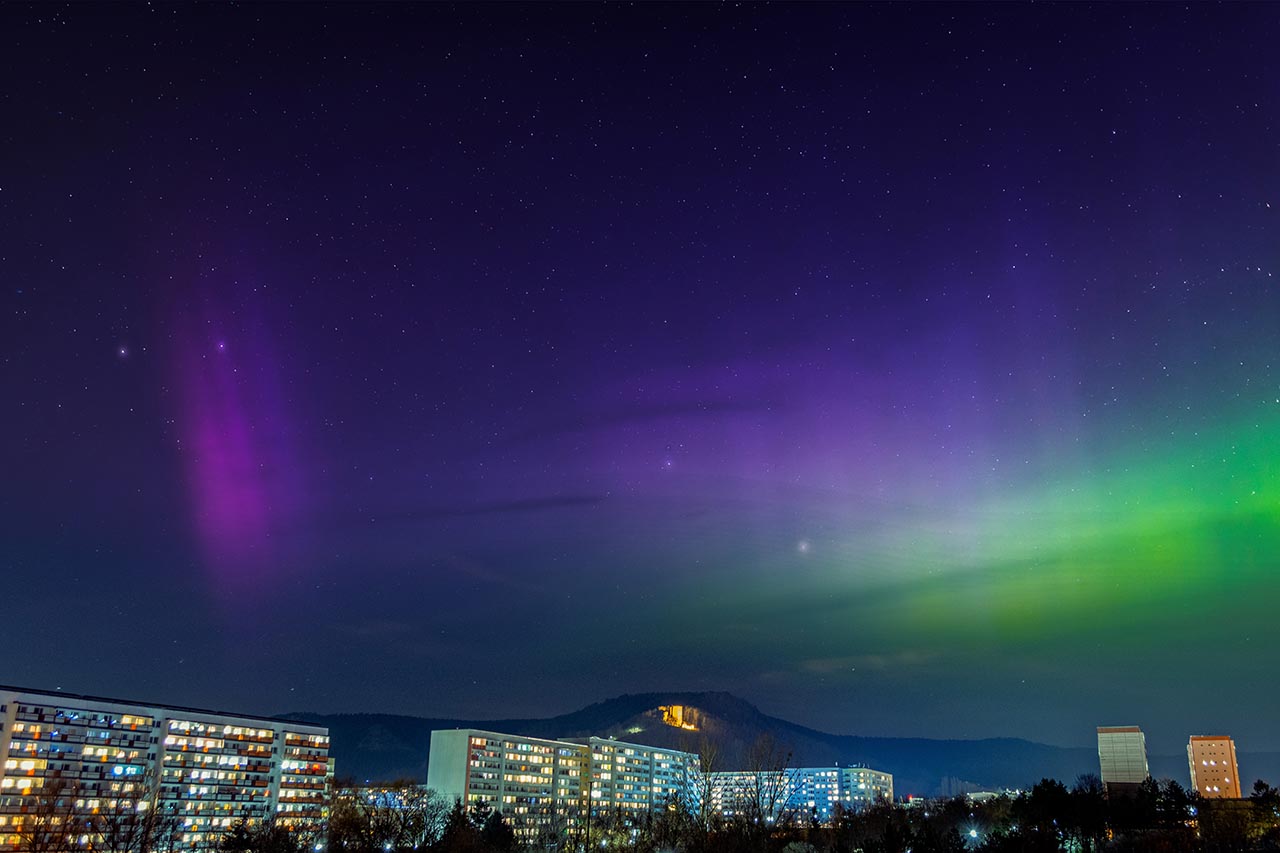 JenaFotografX, Fotografie und Medien aus Jena 54 Was für ein seltener Moment. Polar-Lichter in Jena. Festgehalten am 10.05.2024