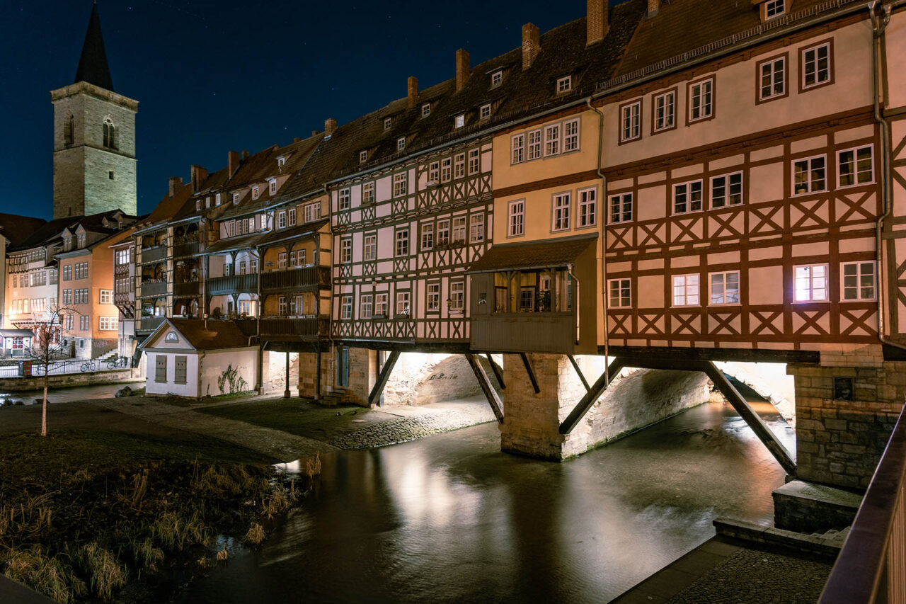Krämerbrücke in Erfurt, eins der beliebtesten Sehenswürdigkeiten in Erfurt.