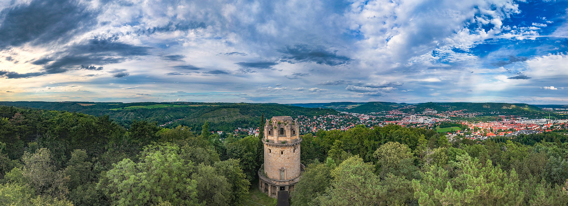 Panorama vom Bismarckturm Jena, Drohnenfotografie Jenafotografx