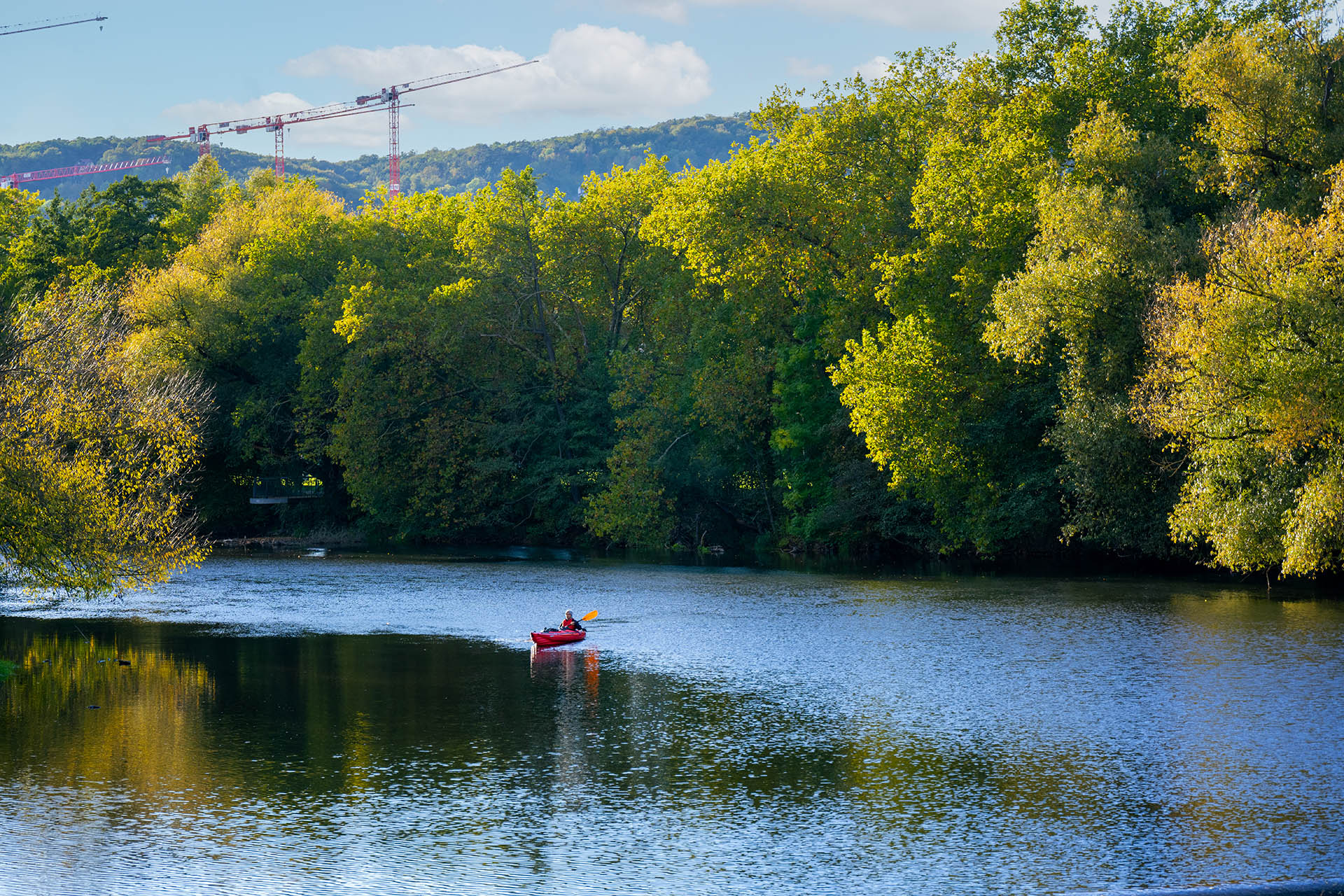 Outdoor auf der Saale im Herbst. Outdoor auf der Saale im Herbst.